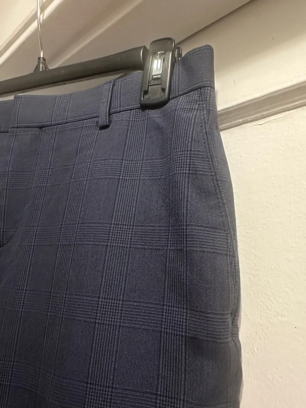 Banana Republic Men's Navy Windowpane Dress Pants Preloved